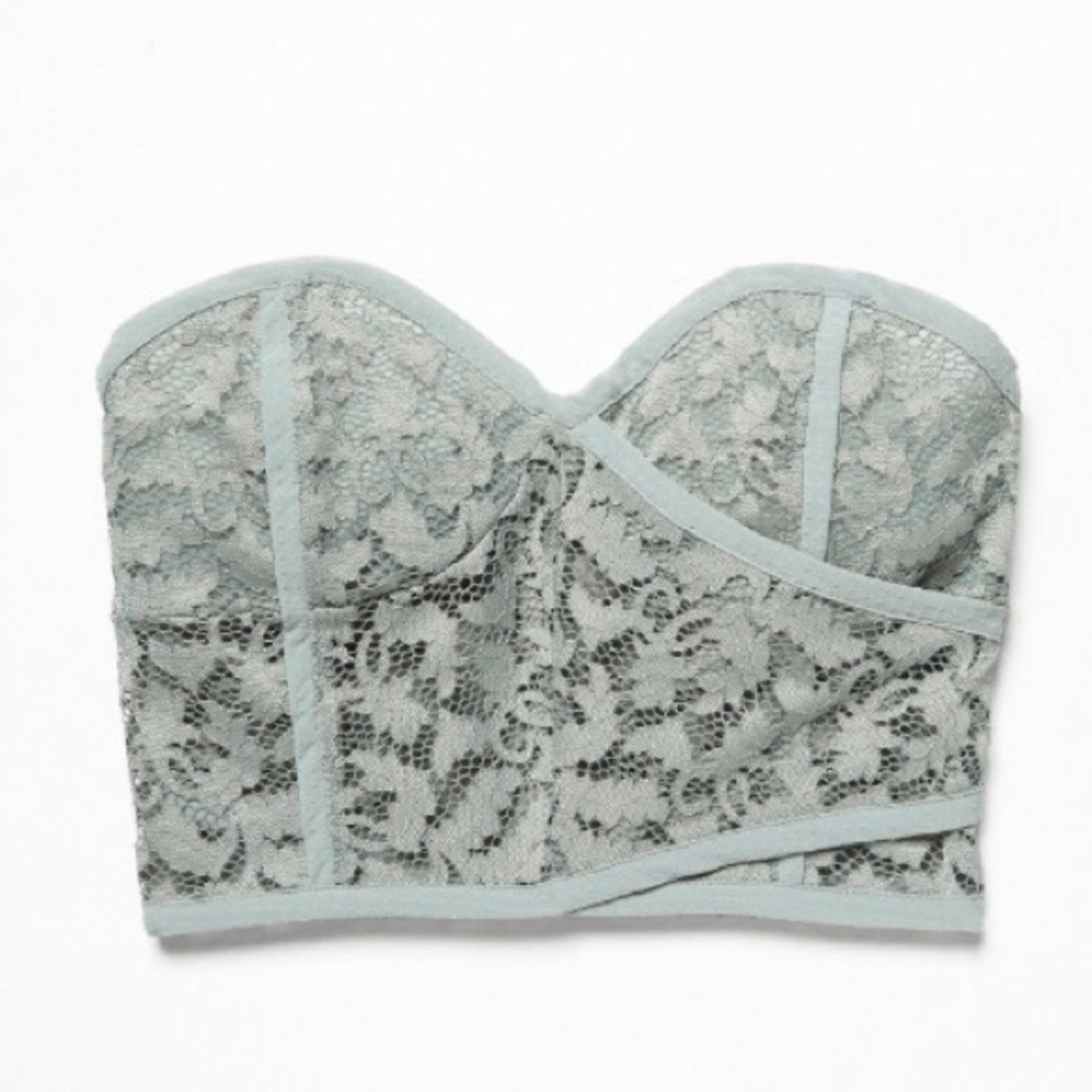 Free People Sunstone Crop Tube Top in Moss Green